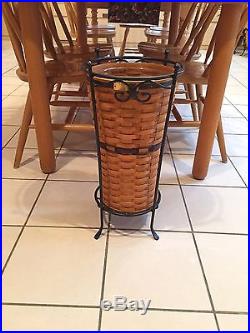 Longaberger Jw Collection Umbrella Basket Set With Wi Stand Combo Rare