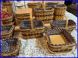 Longaberger Jw Mini Baskets Full Set 13 + Extra Wrought Iron & Umbrella Mint