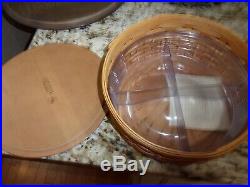 Longaberger Keeping Basket Set Of 5 Wood Lids And Accessories