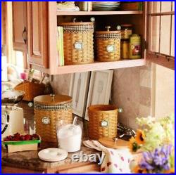 Longaberger Khaki Check CANISTER BASKET SET 4-Liners VERY RARE. S, M, L & XL Longaberger Khaki Check CANISTER BASKET SET 4-Liners VERY RARE. S, M, L & XL