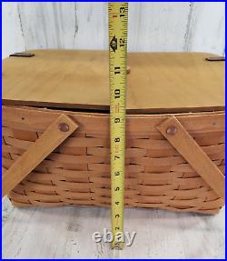 Longaberger LARGE Reunion Picnic Basket 18X 16X 9.5 Protector & Riser Rare