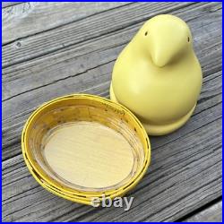 Longaberger LARGE Yellow Easter Peep Ceramic Top Basket Protector 2012 Signed Longaberger LARGE Yellow Easter Peep Ceramic Top Basket Protector 2012 Signed