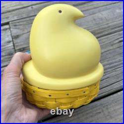 Longaberger LARGE Yellow Easter Peep Ceramic Top Basket Protector 2012 Signed Longaberger LARGE Yellow Easter Peep Ceramic Top Basket Protector 2012 Signed