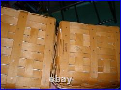 Longaberger LITTLE BIN Wrought Iron Stand + Baskets + Protectors + Liners EUC