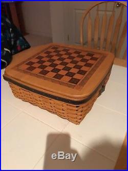 Longaberger Large 15x15 Father's Day 2001 Checkerboard Basket SET & CHECKERS