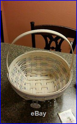 Longaberger Large 2000 Whitewashed Easter Basket Set