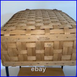 Longaberger Large Boardwalk Basket 2003 -Basket, Zipper Liner, Protector, Leather
