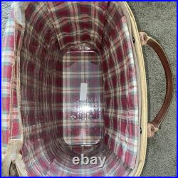 Longaberger Large Boardwalk Basket 2003 -Basket, Zipper Liner, Protector, Leather