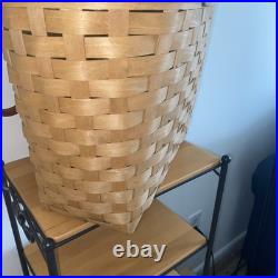 Longaberger Large Boardwalk Basket 2003 -Basket, Zipper Liner, Protector, Leather