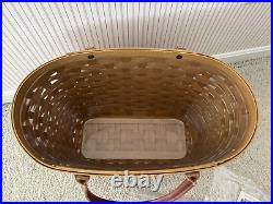 Longaberger Large Boardwalk Basket 2 Liners & Protector Excellent Condition