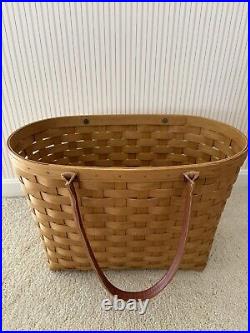 Longaberger Large Boardwalk Basket 2 Liners & Protector Excellent Condition