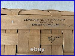 Longaberger Large Boardwalk Basket 2 Liners & Protector Excellent Condition