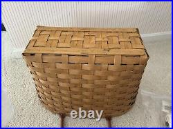 Longaberger Large Boardwalk Basket 2 Liners & Protector Excellent Condition