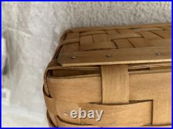 Longaberger Large Boardwalk Basket 2 Liners & Protector Excellent Condition