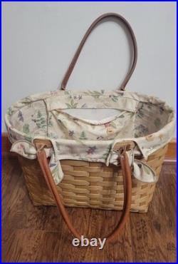 Longaberger Large Boardwalk Basket Liner Protector Beach Picnic Tote Longaberger Large Boardwalk Basket Liner Protector Beach Picnic Tote