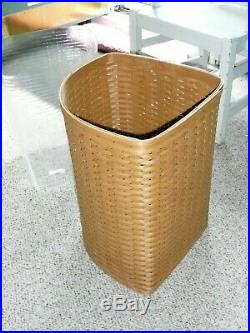 Longaberger Large Corner Laundry Hamper Basket Complete Set Lid Protector Liner