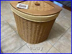 Longaberger Large Corner Laundry Hamper Basket Set Lid Liner & Protector! 2004
