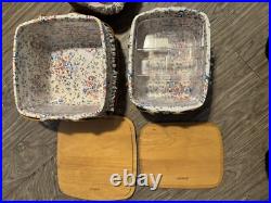 Longaberger Large Desktop Basket withProtector/Floral Liner and Dividers 3 Baskets Longaberger Large Desktop Basket withProtector/Floral Liner and Dividers 3 Baskets