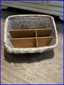 Longaberger Large Desktop Basket withProtector/Floral Liner and Dividers 3 Baskets Longaberger Large Desktop Basket withProtector/Floral Liner and Dividers 3 Baskets