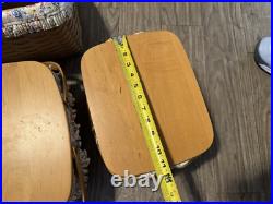 Longaberger Large Desktop Basket withProtector/Floral Liner and Dividers 3 Baskets Longaberger Large Desktop Basket withProtector/Floral Liner and Dividers 3 Baskets