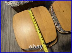 Longaberger Large Desktop Basket withProtector/Floral Liner and Dividers 3 Baskets Longaberger Large Desktop Basket withProtector/Floral Liner and Dividers 3 Baskets