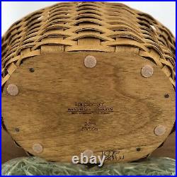 Longaberger Large Easter Basket Set 2004 Liner Protector Pedestal Boyd's Bunny