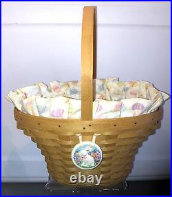 Longaberger Large Easter Basket Set withTie-On-Signed by Mary Longaberger-NEW