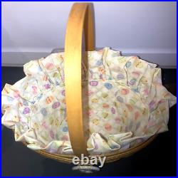 Longaberger Large Easter Basket Set withTie-On-Signed by Mary Longaberger-NEW