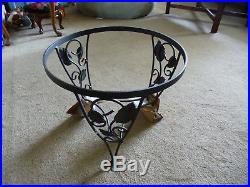 Longaberger Large Ficus Basket Set with Wrought Iron Plant Stand Rare
