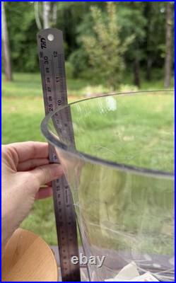 Longaberger Large Glass Etched Hurricane With Woven Pedestal Stand New Longaberger Large Glass Etched Hurricane With Woven Pedestal Stand New