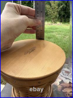 Longaberger Large Glass Etched Hurricane With Woven Pedestal Stand New Longaberger Large Glass Etched Hurricane With Woven Pedestal Stand New