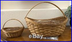 Longaberger Large & Little Crocus Baskets, Protector, Papers & Handkerchief Set