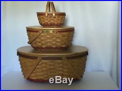 Longaberger Large, Medium, Small Baskets Set Of 3 Beautiful