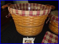 Longaberger Large Medium Small Bushel Basket Lot-Thanksgiving/Christmas Baskets