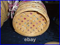 Longaberger Large Medium Small Bushel Basket Lot-Thanksgiving/Christmas Baskets