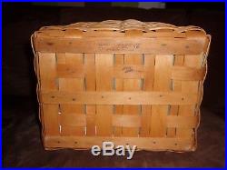 Longaberger Large Oval Waste Basket Set with WoodCrafts Lid Sage