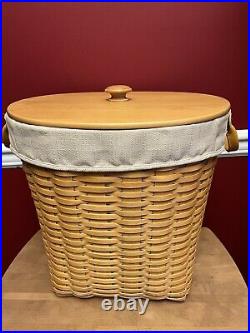 Longaberger Large Oval Waste Basket or Small Hamper Basket Set