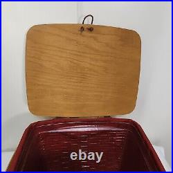 Longaberger Large Picnic Basket+Liner+Plastic Prot. ROMANTIC COUNTRY TAILGATING