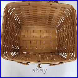 Longaberger Large Picnic Basket+Liner+Plastic Prot. ROMANTIC COUNTRY TAILGATING