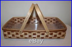Longaberger Large Potluck Basket Set Checked Weave New SIGNED