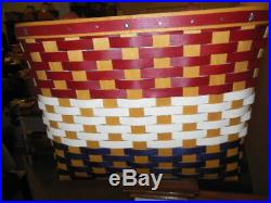 Longaberger Large Red/White/Blue Boardwalk Basket Set Protector, Early Harvest