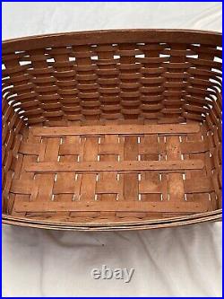 Longaberger Laundry Basket With Carrying Handles- 1990 23x 17 And 9.2 Height