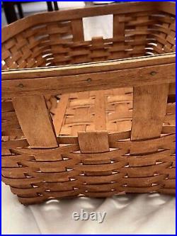 Longaberger Laundry Basket With Carrying Handles- 1990 23x 17 And 9.2 Height