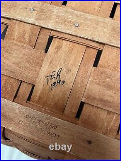 Longaberger Laundry Basket With Carrying Handles- 1990 23x 17 And 9.2 Height