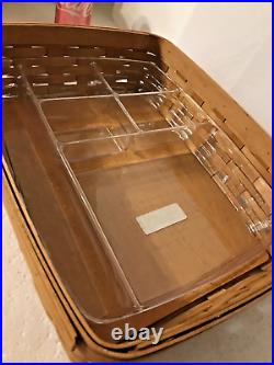 Longaberger Letter Tray Basket 2006 with 6 way Divided Protector