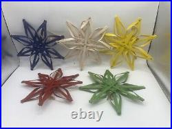 Longaberger Like/Dreden& Company WOVEN STAR ORNAMENT SET OF 5