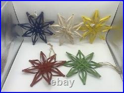 Longaberger Like/Dreden& Company WOVEN STAR ORNAMENT SET OF 5