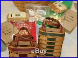 Longaberger Little Shopper Basket sets Red & Green, New in boxes
