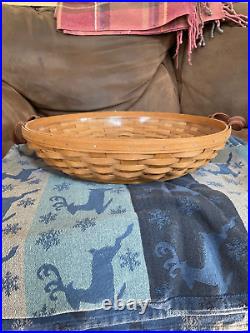 Longaberger Low Bowl Basket with Protector Warm Brown