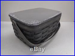 Longaberger Lunch Box Basket Set Pewter Gray with Pro & Lid New RETIRED